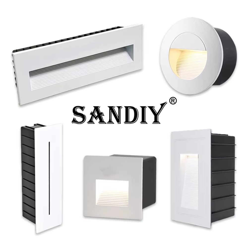Waterproof Outdoor LED Recessed Stair & Step Wall Light (12V 110V 220V) round Recessed 3.23in cold Light 12 24v