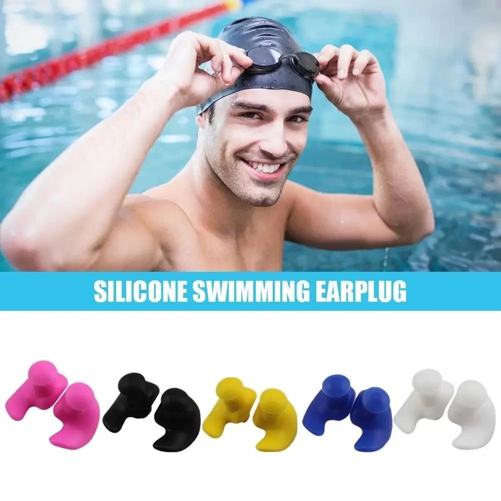 Waterproof Silicone Swimming Earplugs Soft Reusable Ear Protection white