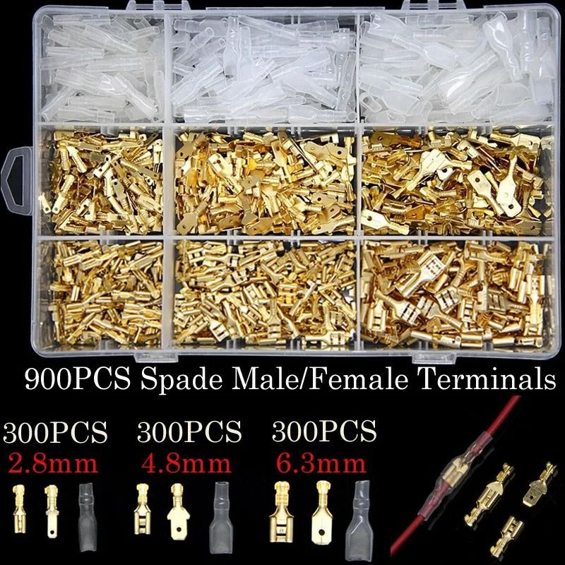 Professional Grade Insulated Spade Terminal Connection Kit 135 Gold