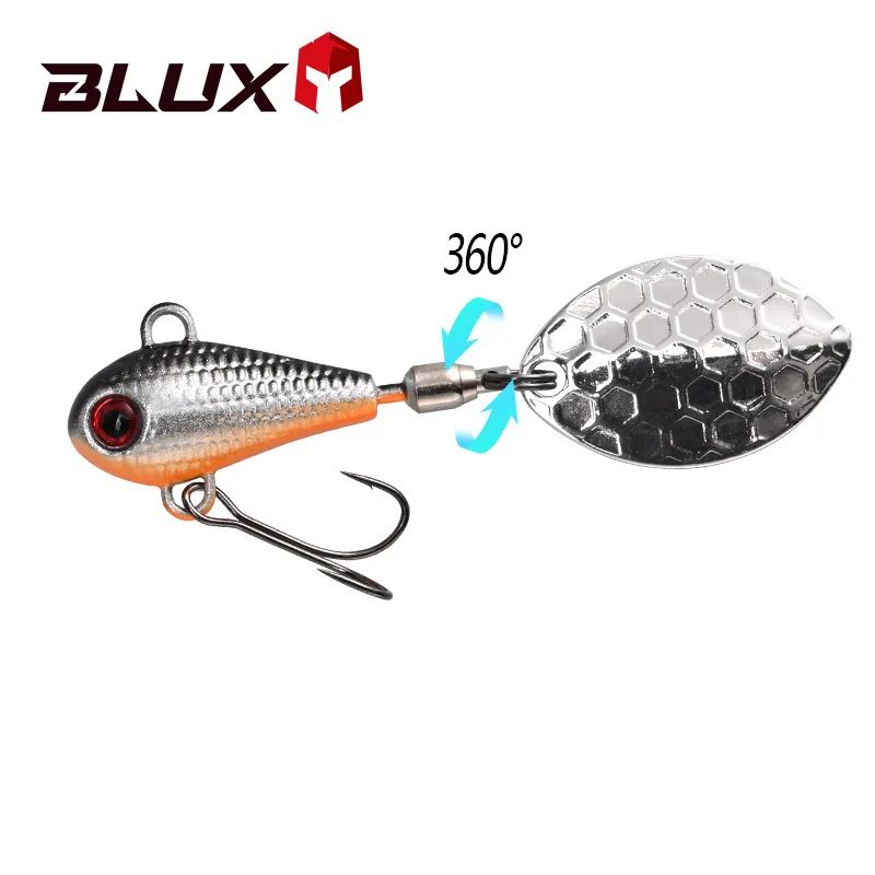 BLUX Spintail Jig Tail Spinner Lure, Long Cast Metal Vibe With Copper Blade (4.5g 7g 11g) f 7g