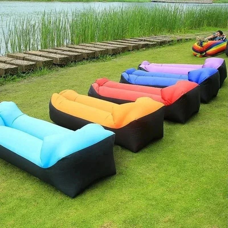 Portable Outdoor Inflatable Lounger And Folding Camping Sofa green