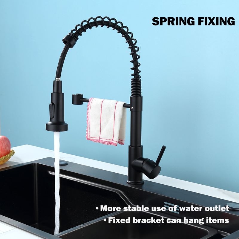 Kitchen Pull Down Spring Sink Faucet Rotational Hot Cold Mixer Tap Kitchen Pull Down Spring Sink Faucet Rotational Hot Cold Mixer Tap