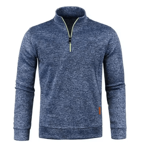 Mens Half Zip Pullover Sweatshirt Long Sleeve Solid Color Turtleneck Streetwear Jacket black m