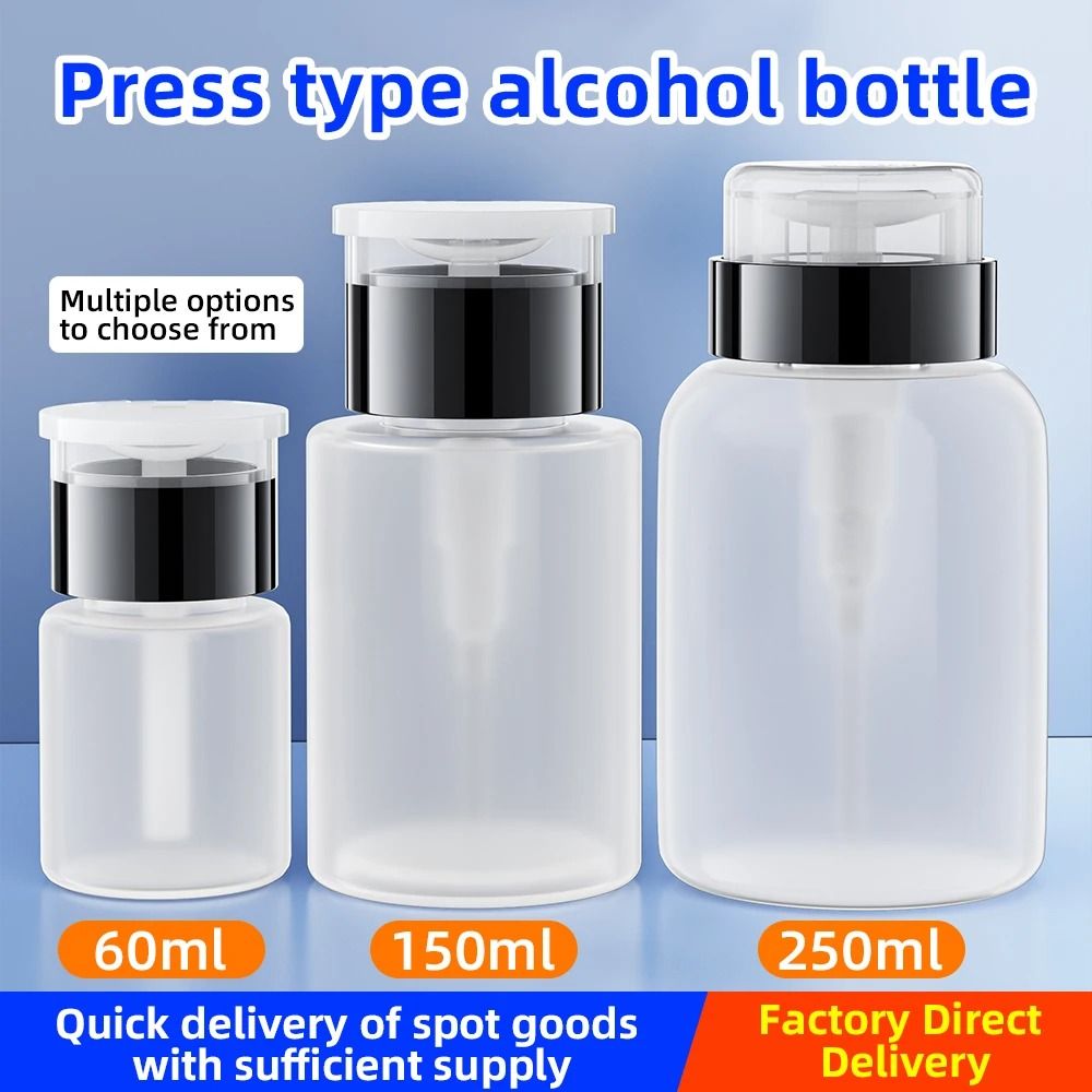 Refillable Press Pump Alcohol Dispenser Bottle Precision Cleaning Accessory 60 Ml X 3 Pcs