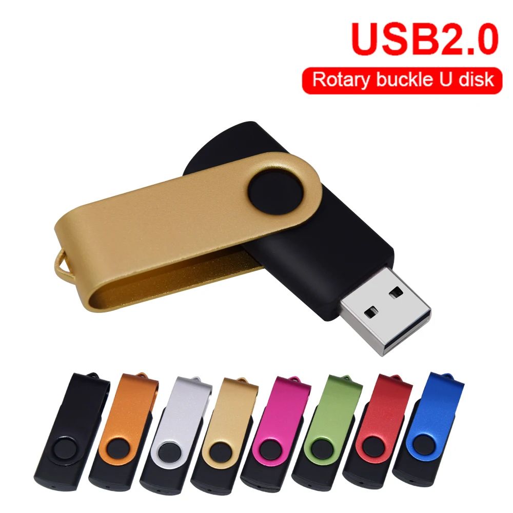Rotating USB 2.0 Flash Drive With Metal Swivel Cover, Waterproof Memory Stick (8GB128GB) silver 16 Gb