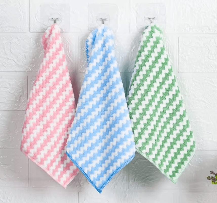 Microfiber Velvet Thickened Cleaning Cloths High Absorbent Dish Towels For Kitchen random Colors 5pcs