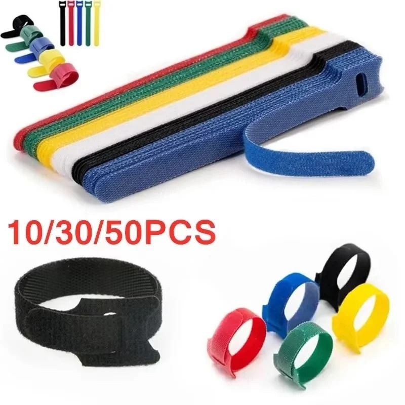Professional Reusable Nylon Cable Ties And Multi Color T Type Cord Management 50 Piece Set yellow 50pcs