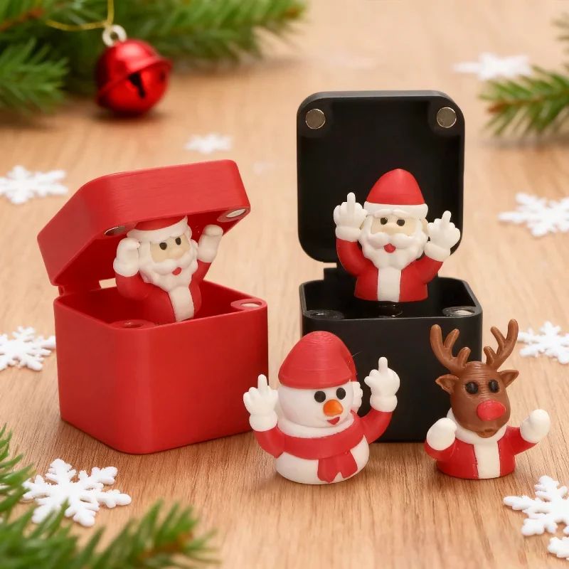 Holiday Surprise Pop Up Prank Gift Boxes Novelty Santa, Snowman & Reindeer Pop Up Toy Gift Set b4