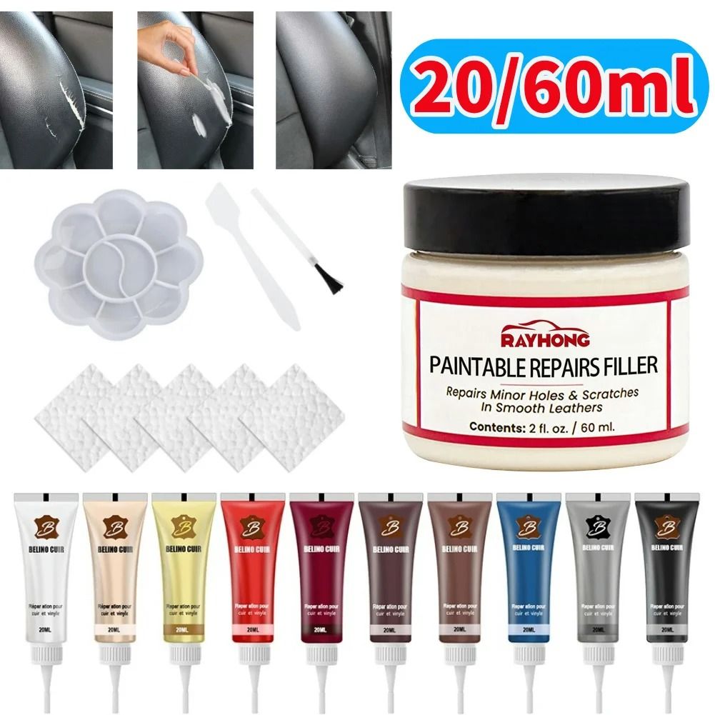 Leather Repair Filling Paste Leather Restoration Cream For Car Seats And Furniture 60 Ml