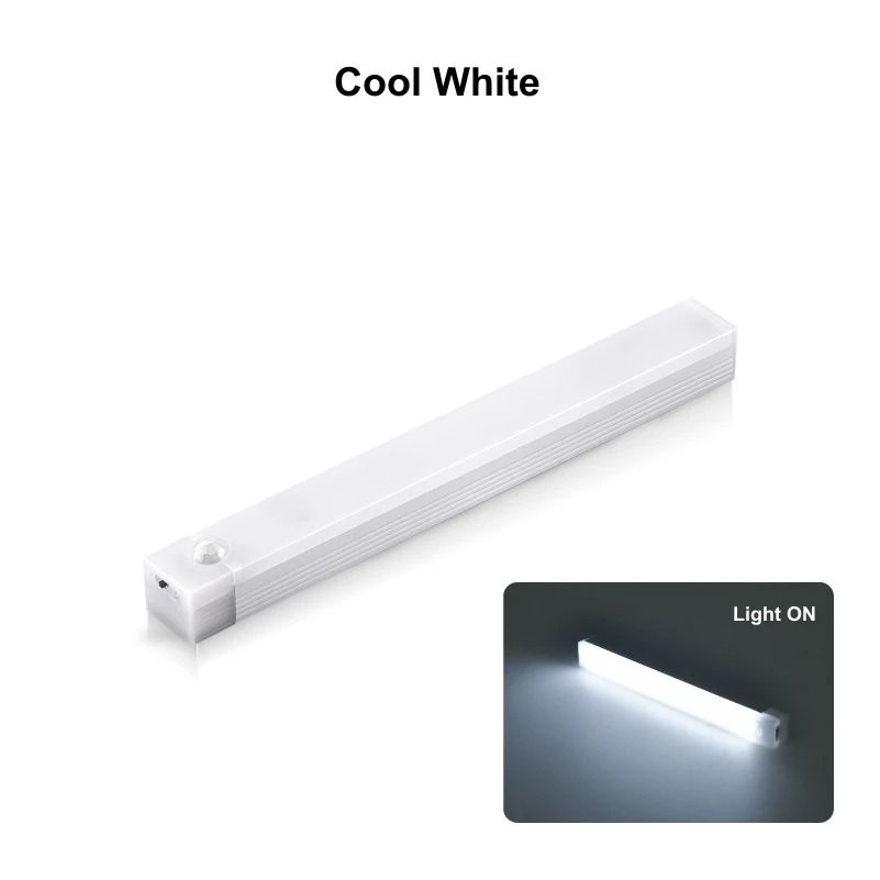 Rechargeable Motion Sensor LED Bar Light For Closet And Under Cabinet Use cool White 50 Cm
