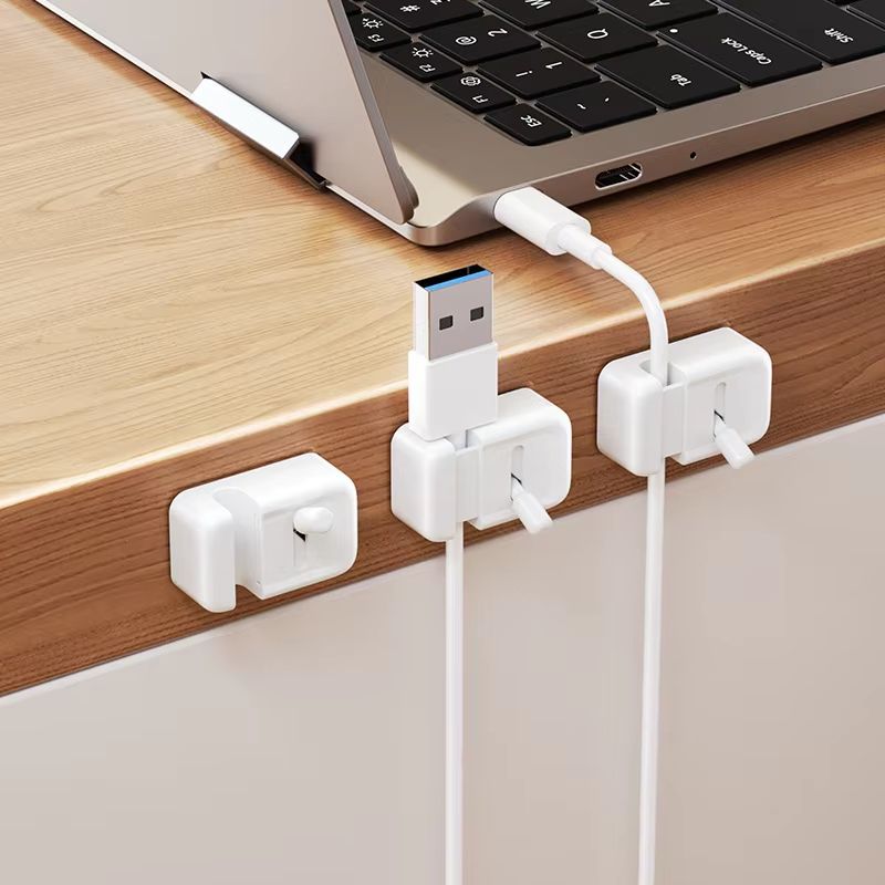Mini Switch Lock Desk Cable Organizer 3PCS Self Adhesive Cable Clips For Clean Desktop Cord Control 3pcs mix