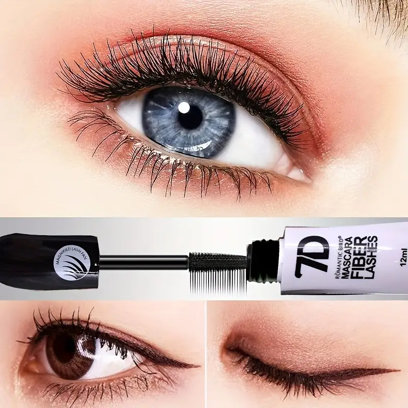 Waterproof 7D Fiber Mascara Set Curling Mascara Sweatproof Anti smudge Durable Slimming Base For All Skin Types black