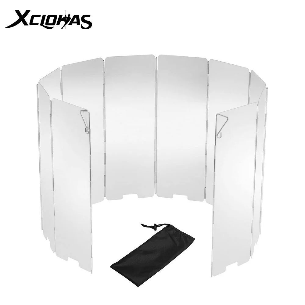 Windproof Folding Camping Stove Windscreen Aluminum Alloy Gas Stove Wind Shield With Multi Plate Options 14pcs