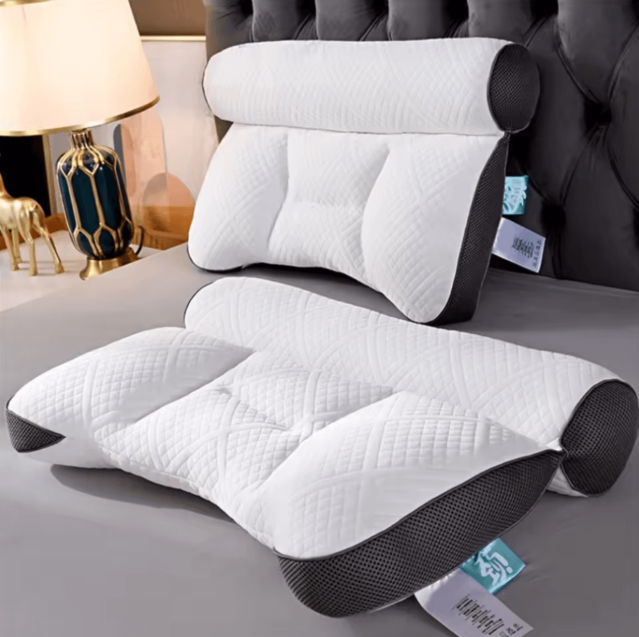 Memory Orthopedic Slow Rebound Pillow | Ergonomic 15.7 By 23.6 In Cervical Support Cotton Sleep Pillow blue