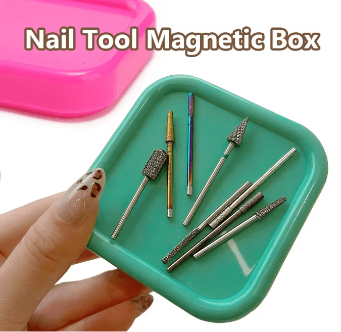 Portable Magnetic Nail Art Organizer Tray For Tool And Bit Storage purple