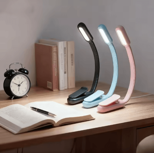 Mini Rechargeable Book Light USB Clip On Reading Lamp With Adjustable Brightness mix Charge 3pcs