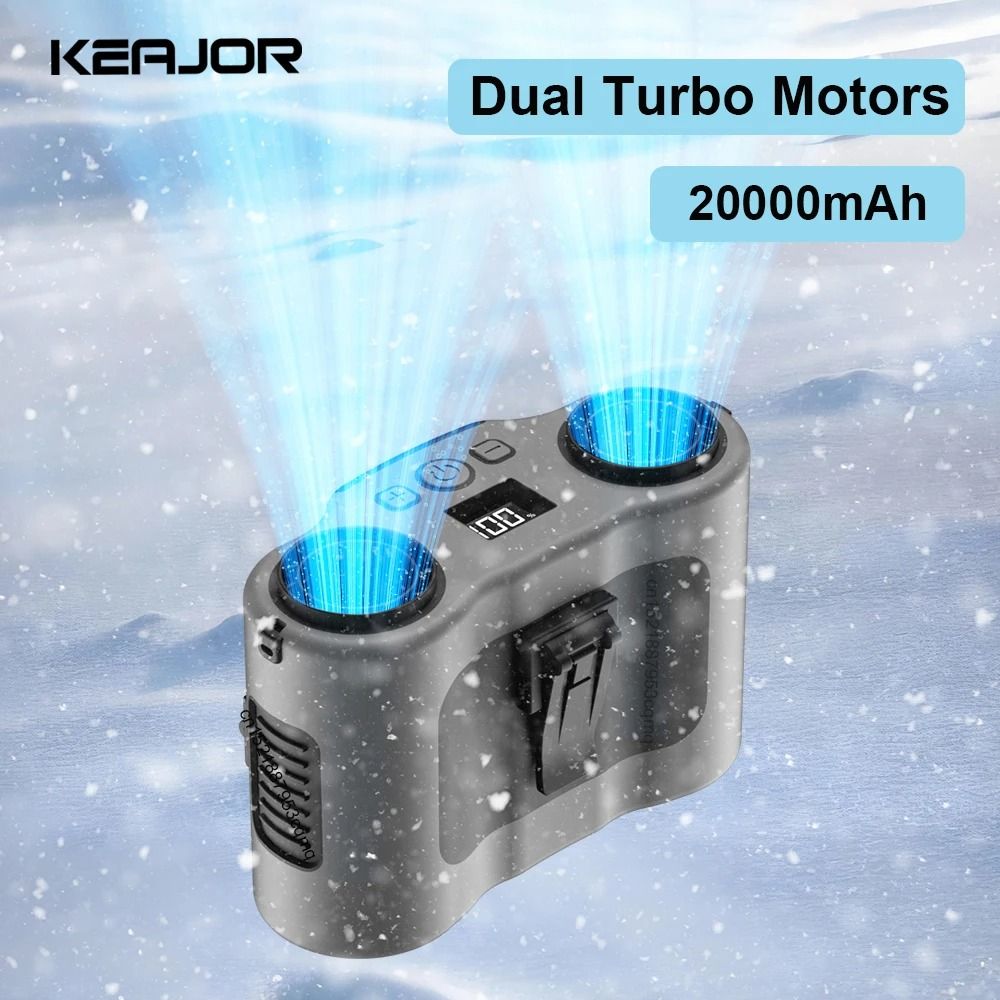 Portable Waist Fan 20000mAh Rechargeable Hanging Neck Fan With Power Bank For Outdoor Use orange