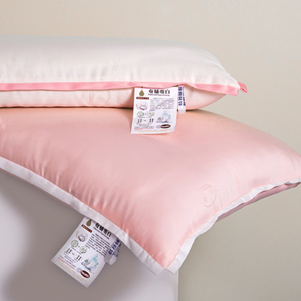 Neck Protection Bed Pillows, Pillow King Queen Style Rectangle Silk Inner pink 1pcs