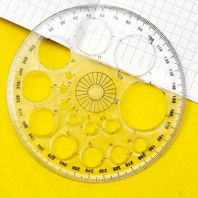 360 Degree Rotating Round Ruler Circular Drafting Ruler With Degree Markings blue