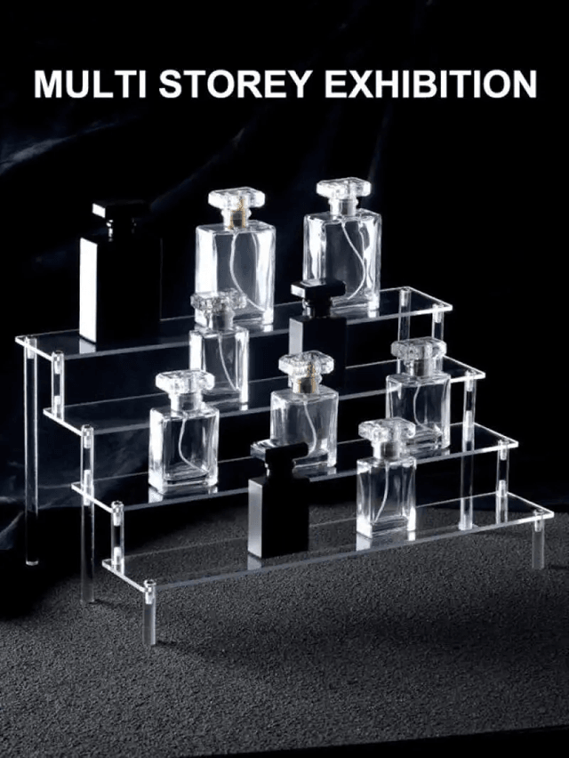 Multi Layer Acrylic Display Shelf For Figurines Jewelry And Collectibles 3layer 20x8cm