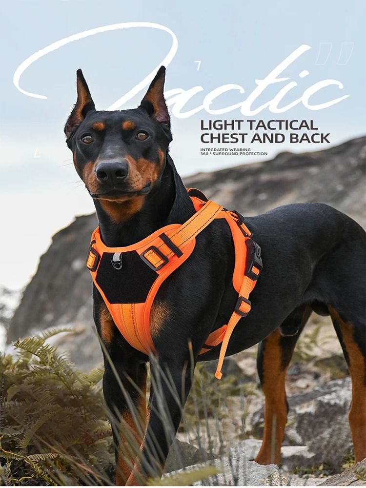 Professional Tactical No Pull Reflective Dog Harness Vest coffee xl