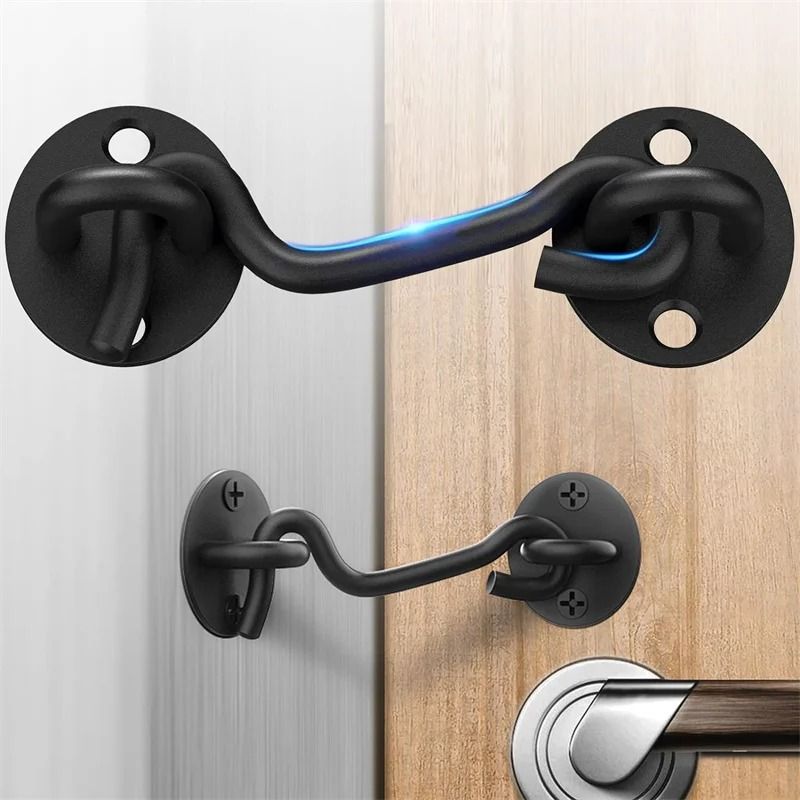 Professional Heavy Duty Stainless Steel Cabin Hook And Eye Latch black 8in