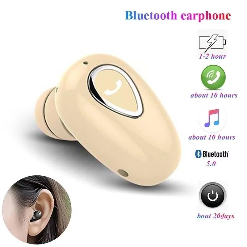 Professional High Performance Single In Ear Bluetooth 5.0 Headset And Ultra Compact Business Earbud silvery