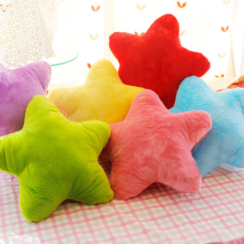 Soft Five pointed Star Pillow Plush Cushion, Yellow, Pink, And Red Home Decoration For Bedroom Sofa Ornaments blue