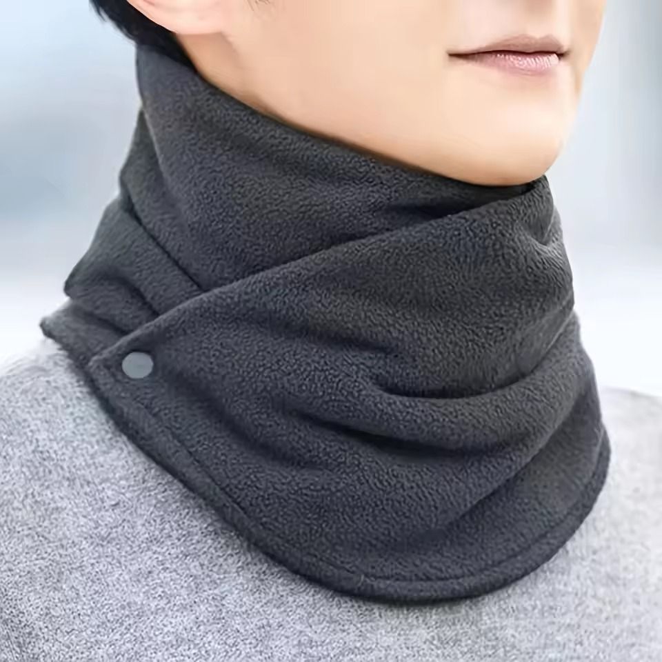 Winter Thick Fleece Warm Scarf Unisex Windproof Cycling Neck Gaiter Headband gray