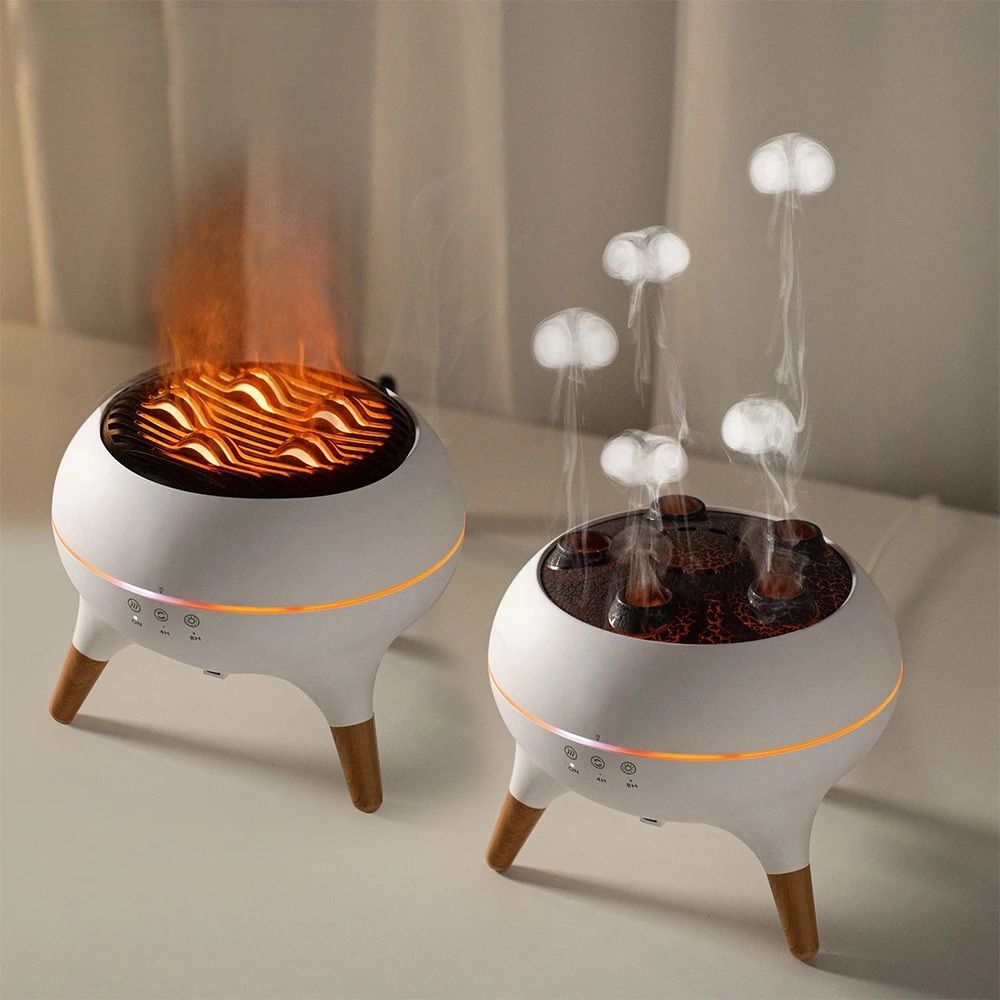 Dynamic Jellyfish & Gradient Flame Air Humidifier Smart Essential Oil Aroma Diffuser jellyfish