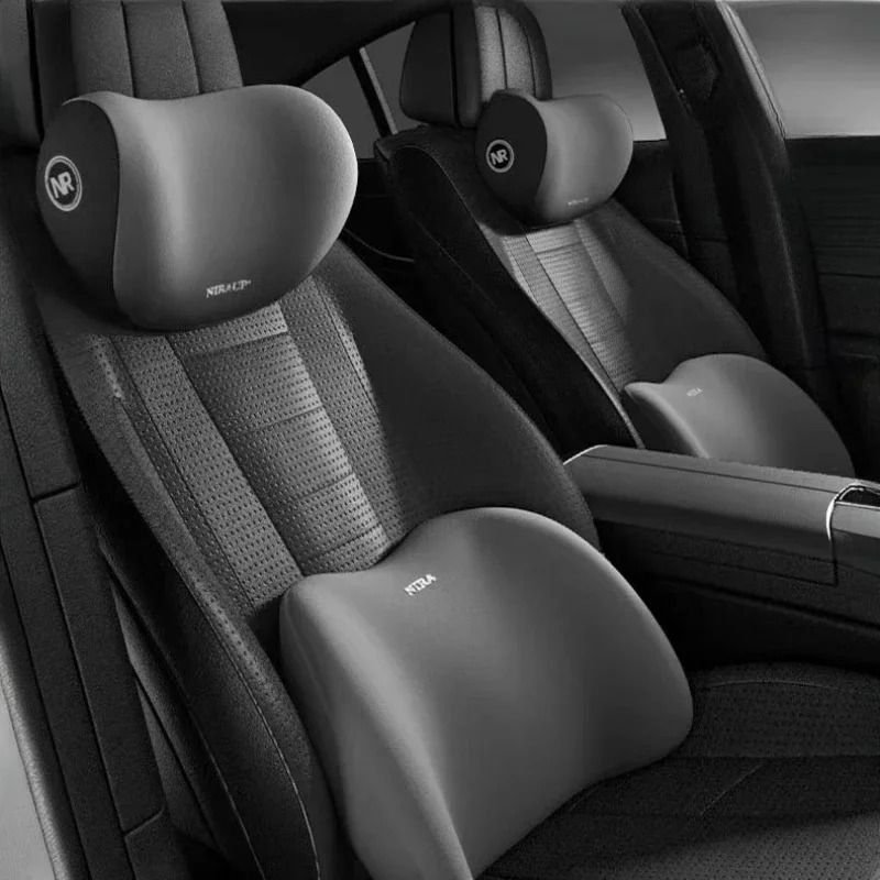 Car Memory Foam Neck Pillow And Lumbar Support Cushion For Comfortable Driving black | Head Pillow