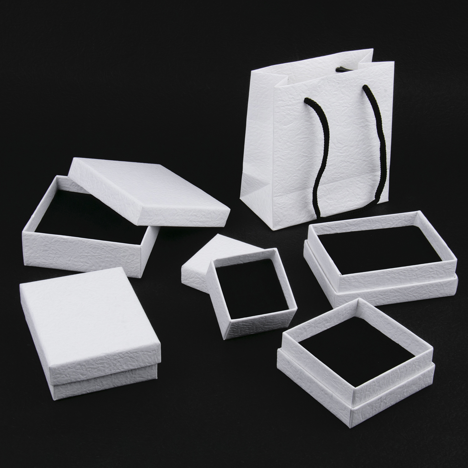 Frosted White Jewelry Packing Carton Box, Handbag Fashion Holder, Jewelry Organizer Storage Gift Box black 08