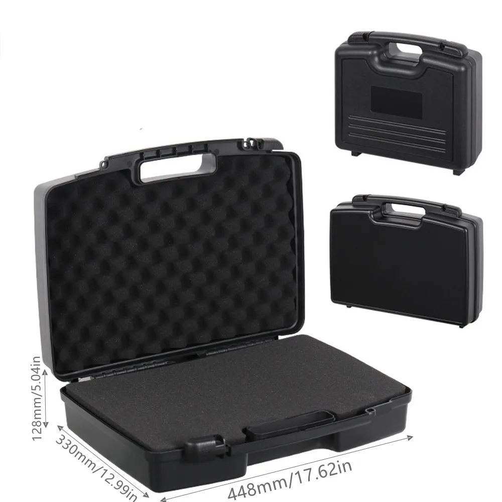 Portable Multifunction Plastic Tool Box Case | Protective Storage For Instruments, Notebook, Outdoor Gear & Equipment 14 10.5 3.5 In
