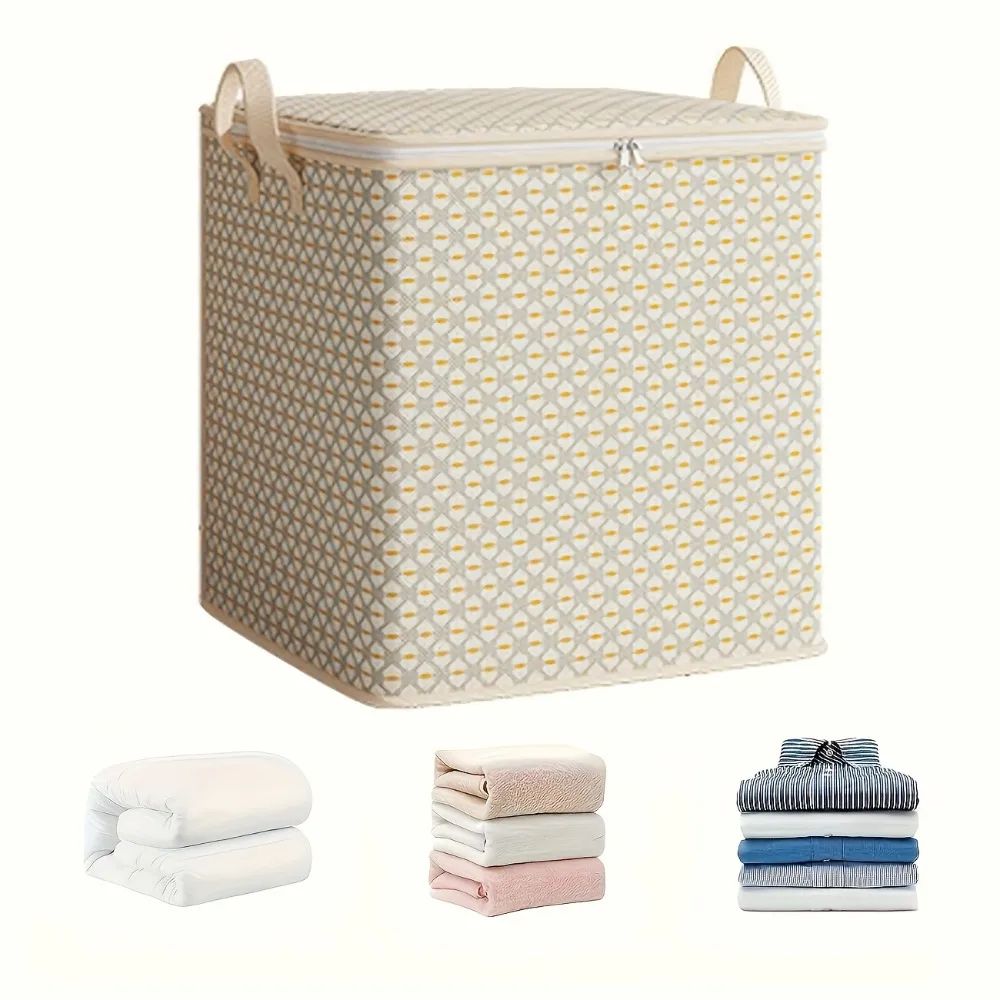 Extra Large Under Bed Storage Bag W Zipper Bedding & Clothing Organizer, Foldable Space Saver For Closet Storage 30l