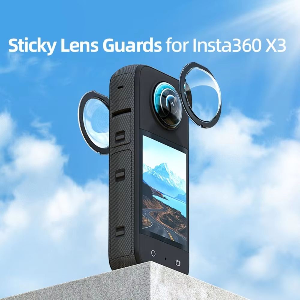 Insta360 X3 Dual Sticky Lens Guards With Waterproof Mirror Lens Protection blue case