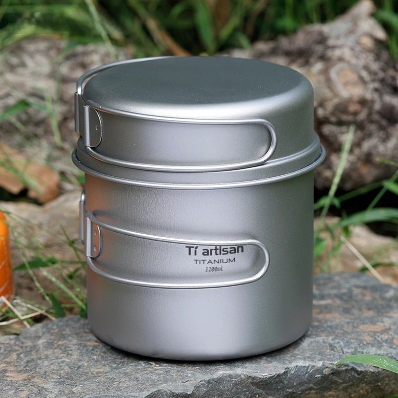 Professional Ultralight Titanium Multi Size Nesting Cookware System expedition 1600 v