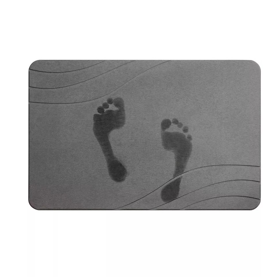 Graphite Gray Diatomaceous Stone Hard Bath Mat, Quick Dry, Mold And Mildew Resistant, Stylish And Durable Graphite Gray Diatomaceous Stone Hard Bath Mat, Quick Dry, Mold And Mildew Resistant, Stylish And Durable