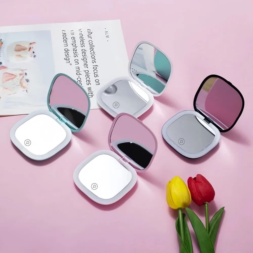 Double Sided LED Makeup Mirror With 3x Magnification USB Rechargeable white