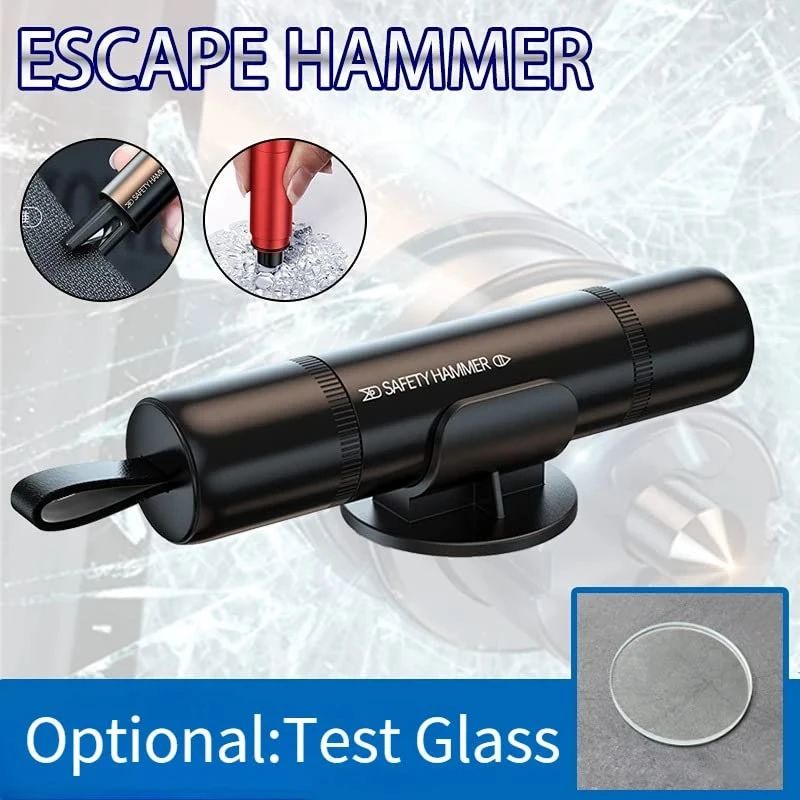 2 In 1 Car Safety Hammer Rescue Tool alloy red