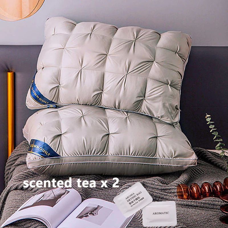 2 Pack Luxury Hotel Pillows Soft Support Bed Pillows For Back, Side & Stomach Sleepers, Fluffy Comfort gray 2 Pcs 18.90 X 29.13 In