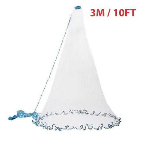 Fishing Cast Net Bait Easy Throw,Hand Cast With Strong Nylon Mesh, Ideal For Live Bait 2.4m 8ft