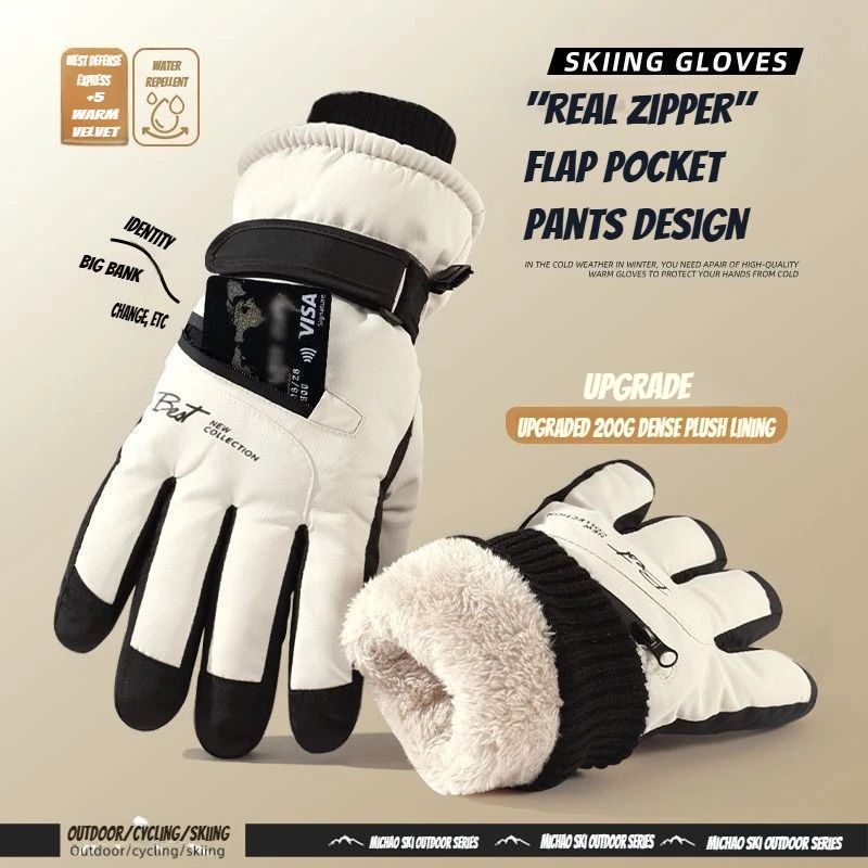 Winter Cycling & Ski Gloves Waterproof Thermal Protection With Touchscreen Pocket purple For Women