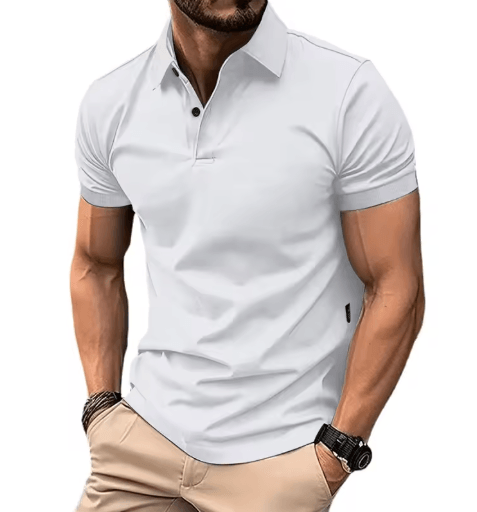 Mens Summer Solid Color Polo Shirt Lightweight Short Sleeve Lapel Tee For Casual And Jogging Wear black m