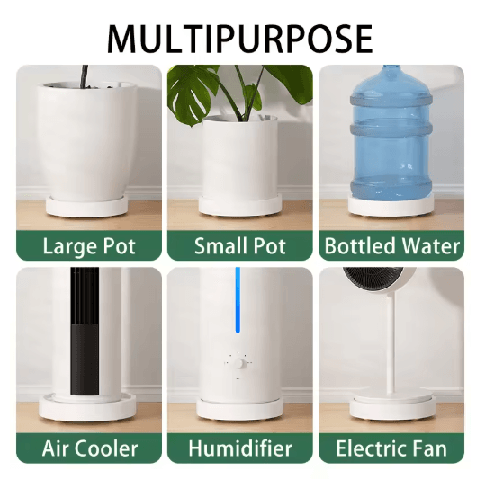 Modern Ultra Slim Caster Plant Pot Tray Ins Style Movable Base With Wheels no.5 5 Steel Black