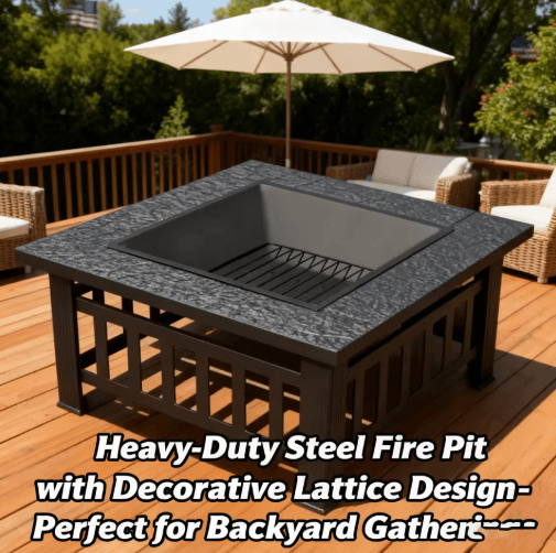 Outdoor Stove Grill Set Tea Brewing And Barbecue Heating Table With Grill Rack 15