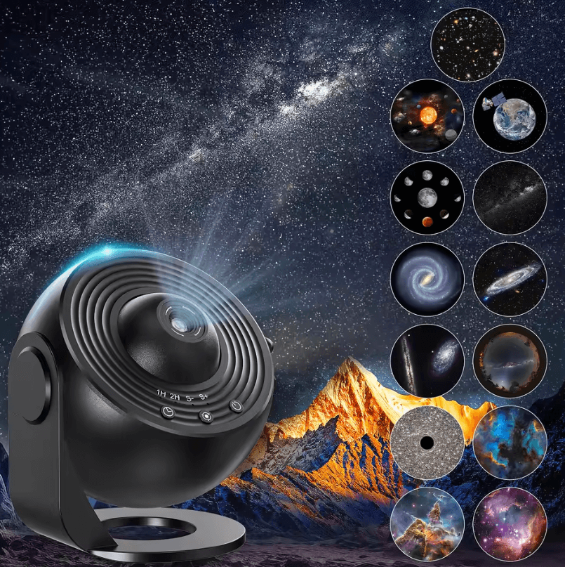 Galaxy Projector Night Light Realistic Planetarium Star Projector For Bedrooms white Black
