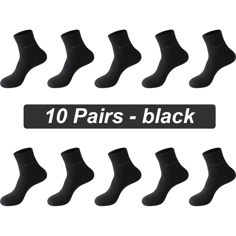 Mens Bamboo Fiber Socks (10 Pairs) Breathable Antibacterial Comfort, EU 3846 10 Pairs Grey