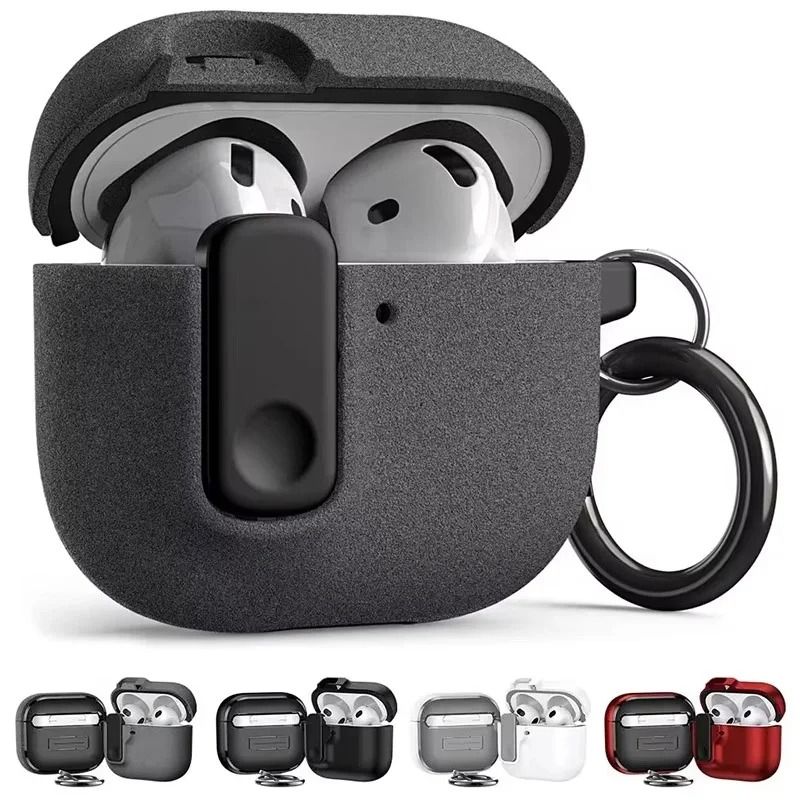 Shockproof AirPods Case With Security Lock Rugged Protection For AirPods 4, 3, & Pro 1st 2nd Gen gray for Airpods 3