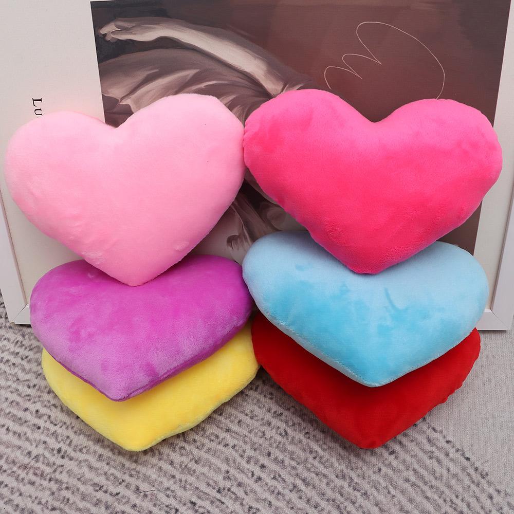 Comfortable PP Cotton Soft Heart Plush Pillow, Red & Pink Stuffed Heart Shape Decorative Pillow red