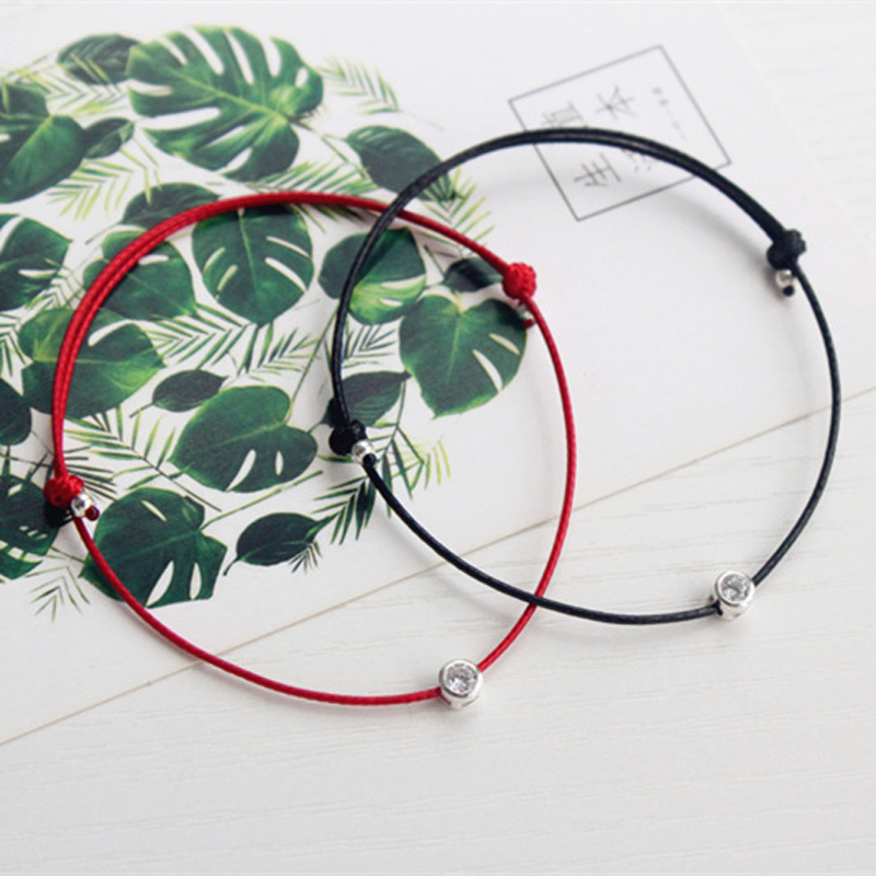 Sterling Silver Red Thread Bracelet For Women Minimalist Silver Long Rope Bracelet For Hand 13 24.5cm red Rope